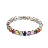 Bracelet français délicat avec 23 grandes boucles en zirconium, accessoires de mode brillants et simples, bijoux de bureau, bracelets et joncs