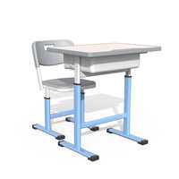 Ensemble bureau et chaise d'étudiant en bois moderne avec structure métallique finition peinture poudrée pour école, hôtel, salle de classe, salon, bureau à domicile, chambre à coucher