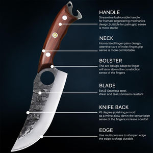 ชุดมีด 3 ชิ้น วัสดุเหล็กกล้าคาร์บอนสูง ยี่ห้อ <span class=keywords><strong>Viking</strong></span> สำหรับแล่เนื้อ หั่นกระดูก หั่นชีส มีดเชฟ พร้อมปลอก มีดสำหรับเดินป่า ตั้งแคมป์ ตกปลา ปิ้งย่าง - Product Image 5