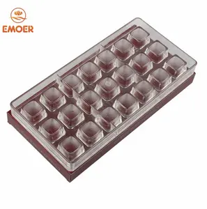 Moules à Chocolat PC de Forme Carrée Personnalisée pour Bricolage Moule en Plastique Polycarbonate de Silicone Décorations en Chocolat Comprend un Sac à Gâteau