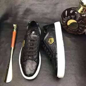 Goodyear welt marche chaussures en cuir d'autruche hommes haut de gamme chaussures faites à la main femmes baskets élégant luxe classique chaussures pour hommes - Product Image 3