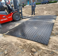 Pour équipements lourds, respectueux de l'environnement, protection du sol, résistant aux chocs, tailles personnalisables, tapis de route temporaire en HDPE découpable