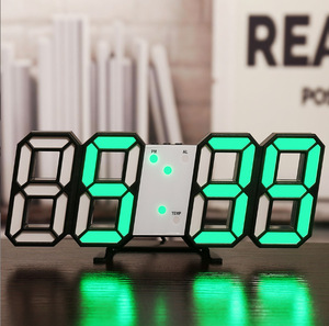 Creative 3D Mini LED Quartz Digital Wall <strong>Clock</strong> with Electronic Alarm for Bedroom Office Bar-<strong>DIY</strong> Living Room Decor - Product Image 1