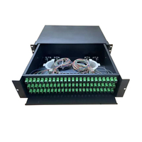 Panel Patch Fiber Optik ODF Rak Mount 19 Inch FTTH 12/24/96 Port 2U/3U/4U Kotak Terminal SC APC/UPC Dengan Pigtail