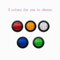 Feu de position latéral LED rond de 2 pouces, ambre, avec passe-câble en caoutchouc pour camion, remorque, poids lourd, caravane 12V 24V