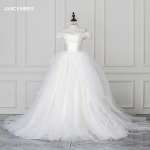 Elegant Neck Puffy Bridal Women'S <b>Wedding</b> <b>Dresses</b> Rl320 - Product Image 6