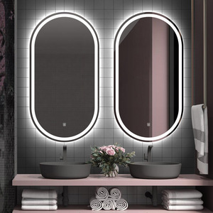 Hiện đại lớn hình bầu dục LED thông minh gương cho phòng tắm <span class=keywords><strong>IP44</strong></span> <span class=keywords><strong>Vanity</strong></span> trang điểm chiếu sáng defogging Backlit nút cảm ứng thông minh gương - Product Image 4