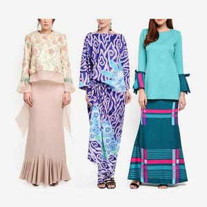 Phụ Nữ Thời Trang Hồi Giáo Kebaya Thiết Kế Malaysia Jubah Hồi Giáo Mới Nhất Kedab Moden Với Ren Baju Kurung - Product Image 4