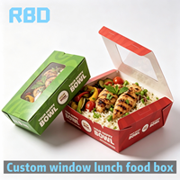 Boîtes à salade carrées personnalisées en matériaux recyclés pour la restauration rapide, jetables, avec votre logo, pour emporter