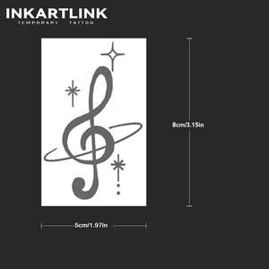 Tatouage musical en gros pour femme, autocollant de tatouage longue durée, tatouage imperméable de 15 jours, jus de fruits naturel, tatouage corporel pour femmes - Product Image 4
