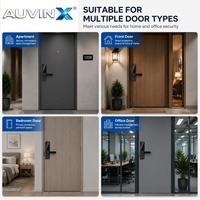 Cerradura Inteligente Visual con Intercomunicador Auvinx OEM ODM, WiFi Tuya TTLock, Llave de Huella Digital y Tarjeta, para Marcas de Marca Privada