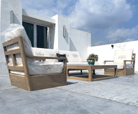 Juego de sofás de madera de teca Sigma, juego de mesa de comedor, muebles, muebles de exterior, sofás de jardín, muebles para el hogar, Canap Blanc
