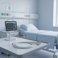 Câble ECG Ultraview compatible avec Spacelabs 90369, 93300, 5 fils, clip IEC, nylon, 0,9 m, usage hospitalier, Caremed