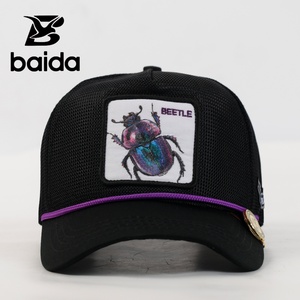 Gorras Trucker de Malla de 5 Paneles de Alta Calidad para Verano, con Diseño de Escarabajo Bordado, para Ciclismo - Product Image 1