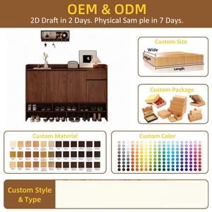 <span class=keywords><strong>Zapatero</strong></span> Moderno de Roble Norteamericano Importado, Hecho a Medida, con Certificación ENF, Ecológico y <span class=keywords><strong>Modular</strong></span> para Pasillos y Entradas del Hogar - Product Image 6