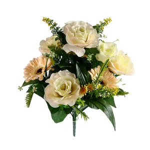Seizoen Chrysanthemum Bush Begrafenisbloemen Kunstbloem Decoratief Voor Begrafenis Zijden Bloemen Boeket