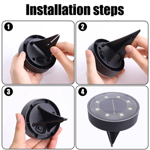 Lampe <span class=keywords><strong>solaire</strong></span> à disque pour extérieur, jardin, pelouse, étanche, lampes souterraines, projecteur, lampes enterrées, éclairage au sol, <span class=keywords><strong>spot</strong></span> lumineux décoratif - Product Image 5