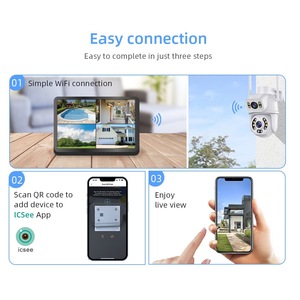 Système <span class=keywords><strong>de</strong></span> caméra <span class=keywords><strong>de</strong></span> <span class=keywords><strong>surveillance</strong></span> IP WiFi 6MP 4 canaux 2 objectifs intérieur/extérieur avec NVR LCD 10,1 pouces, kit <span class=keywords><strong>de</strong></span> système <span class=keywords><strong>de</strong></span> caméra <span class=keywords><strong>de</strong></span> sécurité sans fil ICSee - Product Image 6