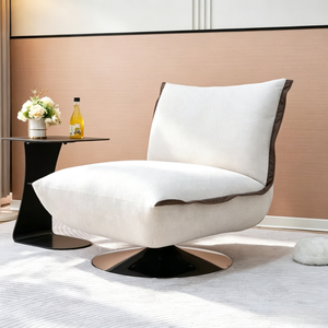 Fauteuil inclinable pivotant en lin contemporain <span class=keywords><strong>Letao</strong></span> Tao, fauteuil rembourré doux, dossier robuste, fauteuil de salon luxueux et confortable - Product Image 4