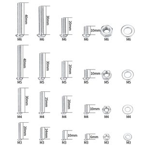 Chất Lượng Hàng Hóa M3/M4/M5/M6 Đầy Đủ Threaded Bu Lông Rãnh Đầu Phẳng Lục Giác Vít Bolt Nut Và Máy Giặt Kết Hợp Kit - Product Image 3