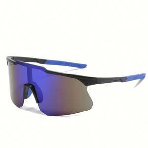 Gafas de Sol Deportivas con Lentes de Espejo Planas para Hombre, Lentes de Una Pieza, Gafas de Sol Extra Grandes para Mujer - Product Image 4