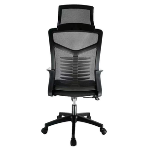 Silla de <span class=keywords><strong>Oficina</strong></span> Ajustable con Respaldo Alto, Malla de Tela Tipo Espina de Pescado, Reposacabezas Giratorio para Conferencias y <span class=keywords><strong>Trabajo</strong></span> con Computadora - Product Image 4