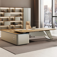 Bureau de direction ergonomique moderne, table de bureau et armoire, bureaux de direction en forme de L intelligents