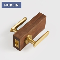 Nurlin Laiton Plat Antique Bronze Mat Or Noir Intérieur Porte Levier Poignée Passage Intimité Salle De Bains Serrure Tactile Confortable