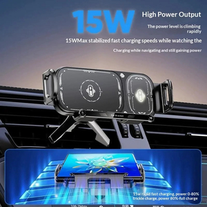 <span class=keywords><strong>Support</strong></span> de téléphone intelligent pliable Q7S 15W avec chargeur de voiture à serrage automatique anti-tremblement 90° °   <span class=keywords><strong>Support</strong></span> de charge rapide sans fil rotatif - Product Image 2