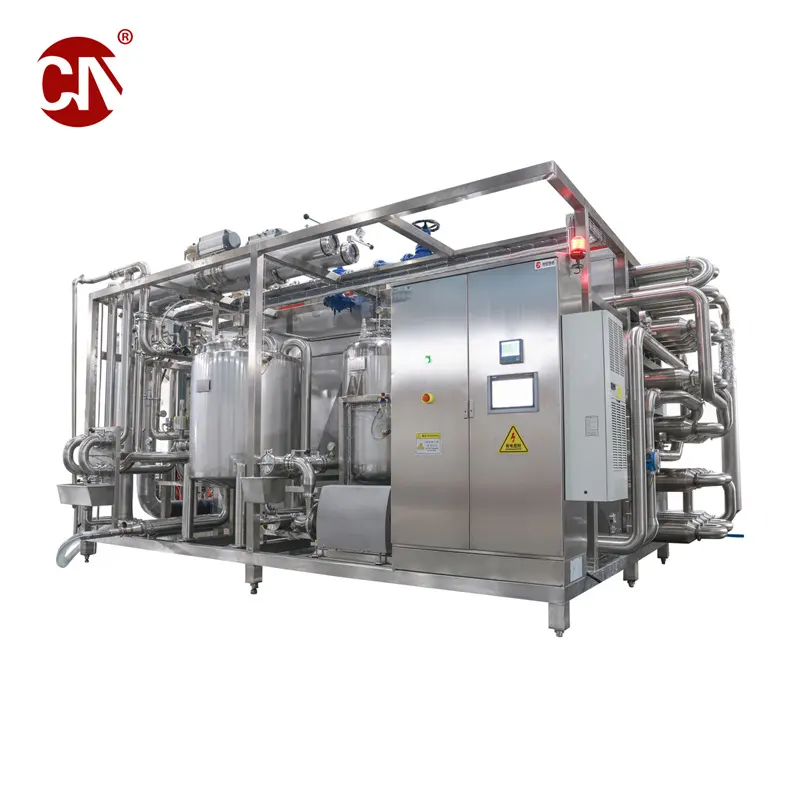 Boru şeklindeki buhar sterilizasyonu makinesi yüksek ısı verimliliği 1000 L/H 2000 L/H 3000 L/H tam otomatik su soğutma süt pastörizörü