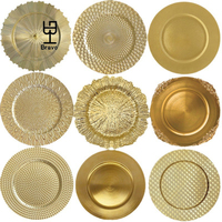 Assiettes de Présentation Dorées en Plastique de 13 Pouces pour Buffet, Mariages et Décorations de Table – Style Vintage de Luxe pour Cuisine et Événements