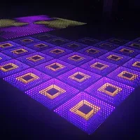 Miroir de piste de danse 3D interactif Infinity led, éclairage en verre, piste de danse pour discothèque, lumière tactile, MK-LD03D
