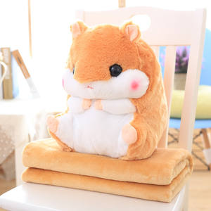 Niedliche Tier weiche 2 in 1 Reise decke und Kissen Set Plüsch Hamster Decke für Kinder Erwachsene Home Decor - Product Image 5