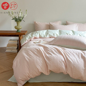 Ri Zhi Nishikawa 60S Cotton Jacquard <b>Bedding</b> Set Four Piece Minimalist Style For All Seasons - Product Image 5