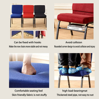 Chaise d'hôtel moderne extra-large en fer empilable, durable, personnalisable, vendue directement par l'usine, pour usage commercial, hôpital, école