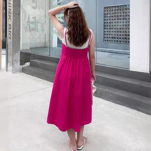 ชุดเดรสยีนส์ผู้หญิงไซส์ใหญ่ สายเดี่ยวเปิดไหล่ สีพื้น N8031 - Product Image 4