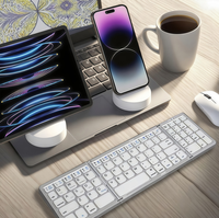 Nouveau Combo Clavier et Souris Sans Fil 2,4 GHz USB Type-C, Ultra-Mince, Rechargeable, Anti-Ghosting, à Mécanisme Ciseaux en Plastique, Pliable en 3, Portable pour
