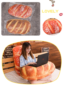 Oreiller en forme de pain de simulation 3D, coussin de dos lombaire doux, oreillers <span class=keywords><strong>alimentaires</strong></span> amusants pour la décoration intérieure - Product Image 3