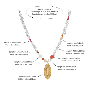 <span class=keywords><strong>Collier</strong></span> en perles de pierre naturelle plaqué or 18 carats pour femme, style vintage, œil de <span class=keywords><strong>chat</strong></span>, cristal blanc, perle d'eau douce CL26-156 - Product Image 5
