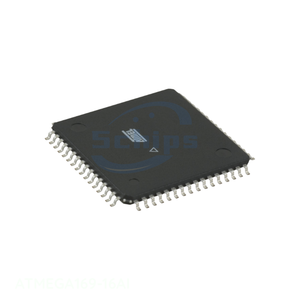 ชิ้นส่วนอิเล็กทรอนิกส์แบบฝังตัว 64 TQFP ATMEGA169-16AI ของผู้ผลิต - Product Image 1