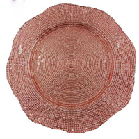 Vente en gros Assiette de luxe 13 pouces en or avec chargeur en verre Assiette de base moderne pour fêtes de mariage et restaurants
