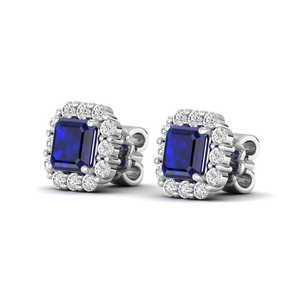 Custom Square Shape Cluster Lab Grown Diamond <b>Earrings</b> in 10K Gold Premium Luxury Jewelry for Wedding Party Wear Gift - Product Image 2