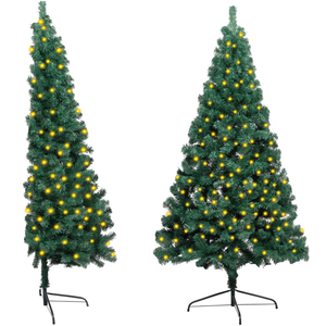 <span class=keywords><strong>Sapin</strong></span> <span class=keywords><strong>de</strong></span> Noël <span class=keywords><strong>Artificiel</strong></span> <span class=keywords><strong>Demi</strong></span>-Arbre Vert Pré-Éclairé LED, Décor Festif Mural Gain <span class=keywords><strong>de</strong></span> Place - Product Image 1