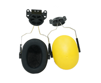 Casques de sécurité anti-choc en ABS en forme de V avec protège-oreilles et filet pour l'escalade et la construction, 4 points de suspension