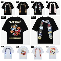 تي شيرت EVISU Fukujin على الطراز الياباني بأكمام قصيرة، تصميم كرتوني، قابل للتنفس، الأكثر مبيعًا، طباعة ثلاثية الأبعاد، عصري، ماركة رائجة، صيفي، قطن نقي