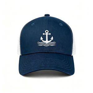 Gorra de Béisbol con Ancla Náutica, Estructurada de 6 Paneles, con Malla Transpirable en la Parte Trasera, Protección Solar para Deportes al Aire Libre - Product Image 1