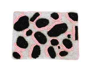Porte-monnaie perlé fait main avec fermeture éclair et pochette à lettres fantaisie - Product Image 3