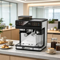 Anbolife - Cafetera Espresso Comercial Semiautomática de 20 Bares con Pantalla Táctil, Molinillo con 20 Ajustes de Molienda, para el Hogar