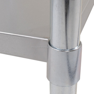 Vente en gros table de travail de cuisine en acier inoxydable à 2 niveaux avec évier - Product Image 5