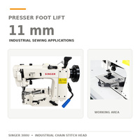 Tête de machine à coudre robuste Singer 300U pour surjet et point de chaînette